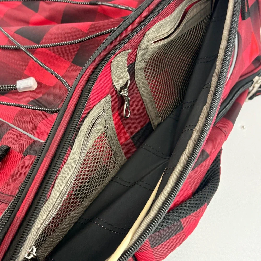 Athalon Ski Boot Backpack Red Buffalo Plaid Snowboard‎ Gear Bag Helmet Storage